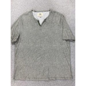 WRK Work‎ Rest Karma Short Sleeve Henley Shirt (Men's XXL) Gray/Green